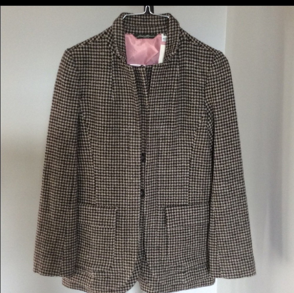 Eddie Bauer houndstooth tweed blazer